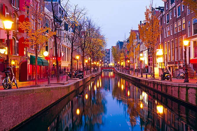 Red light district in Amsterdam